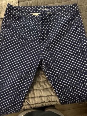 Old Navy Navy Blue Printed Pixie Pants